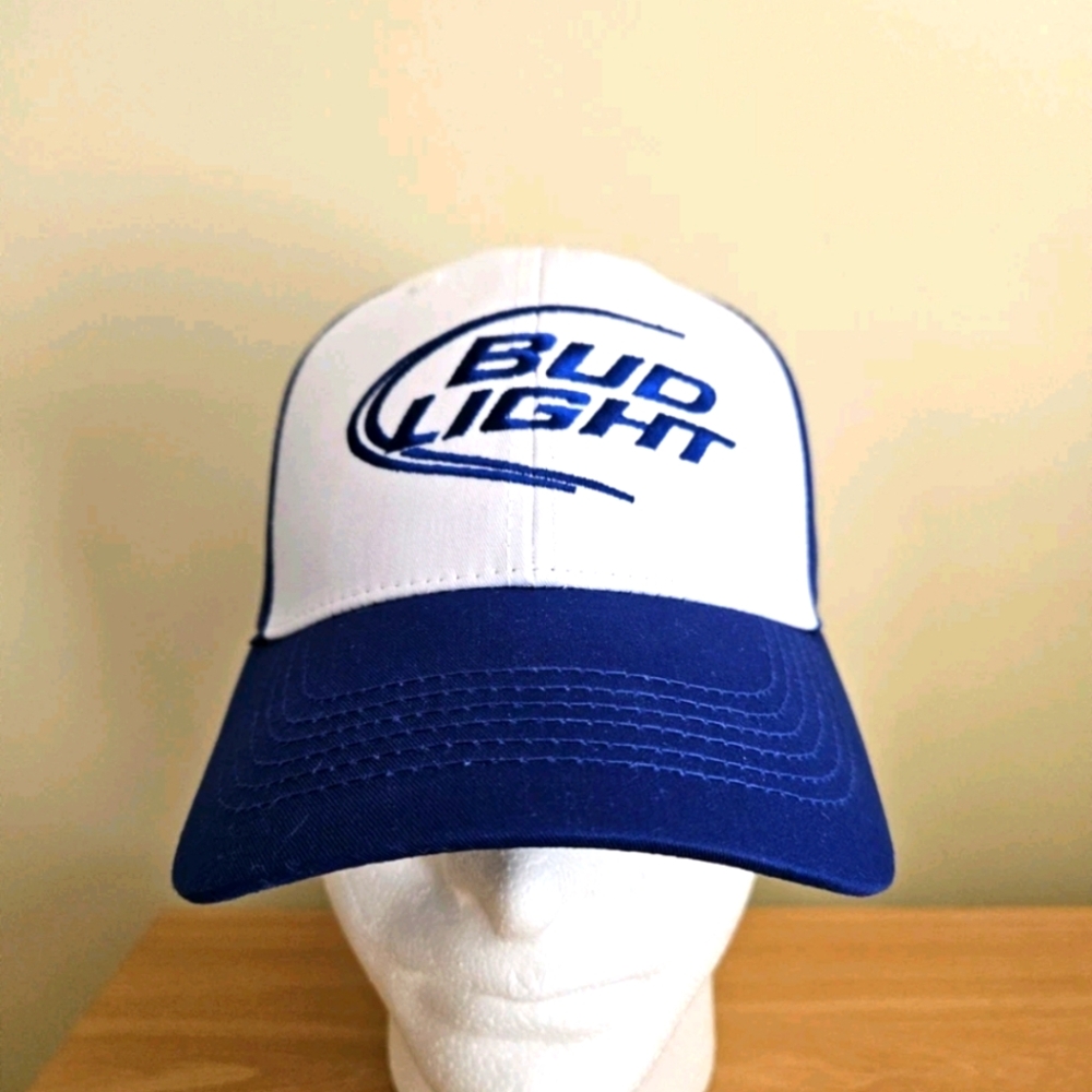 Bud Light Blue and White Cap NWOT